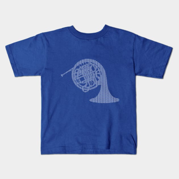 French Horn Silhouette Kids T-Shirt by Dawn Anthes